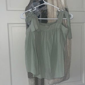 Ana light green tie strap top